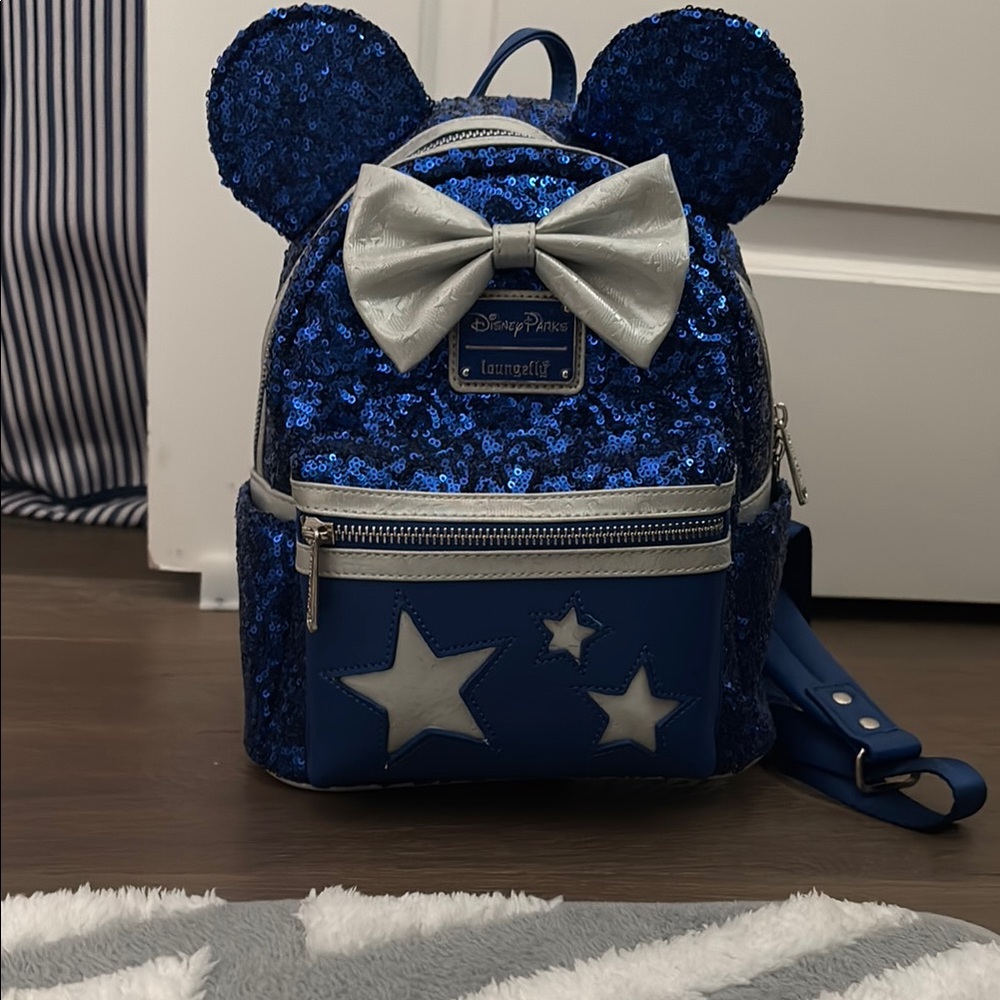 Loungefly Disney Blue Sequin Star Backpack